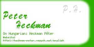 peter heckman business card